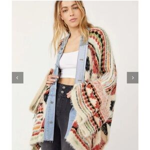 Rare free People Running Wild Poncho size XS/S